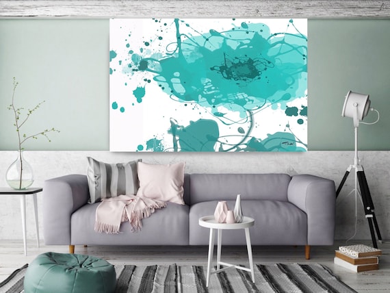 Dream Flower. Floral Painting, Green White Abstract Art, Wall Decor Abstract Colorful Contemporary Canvas Art Print up to 72" by Irena Orlov