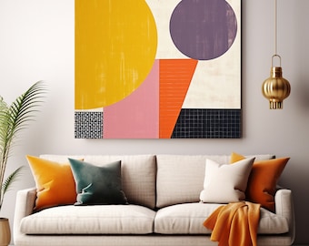 Midcentury Mod Vibes-24., Zeitgenössische Midcentury Kunst, Midcentury Moderne Kunst, Wohnzimmer Kunst, Midcentury Leinwanddruck