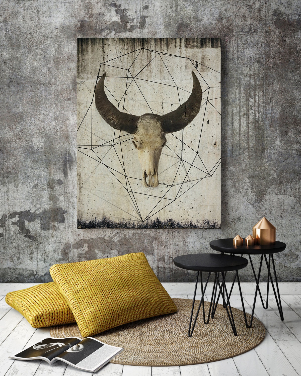 Buffalo Skull Art Bison Art Print Buffalo Canvas Buffalo Skull Buffalo Wall Art Beige Wall Art Beige Wall Print Animal Skull Art