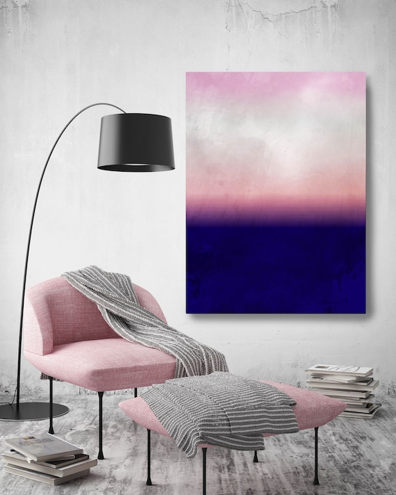 Abstract Minimalist Rothko Inspired 1-38. Abstract Painting Giclee of Original Wall Art, Purple Pink Blue Large Canvas Art Print up to 72"