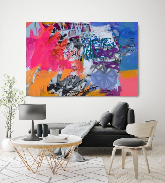 Graffiti canvas art Mural wall art Graffiti painting Street Art on canvas, Large Canvas Print, Urban Canvas Print, Street Abstraction