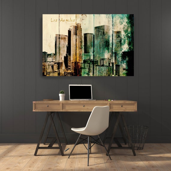 LA Downtown. Large Los Angeles Canvas Print up to 60", Cityscape Canvas Print, Los Angeles City Urban Canvas Art by Irena Orlov