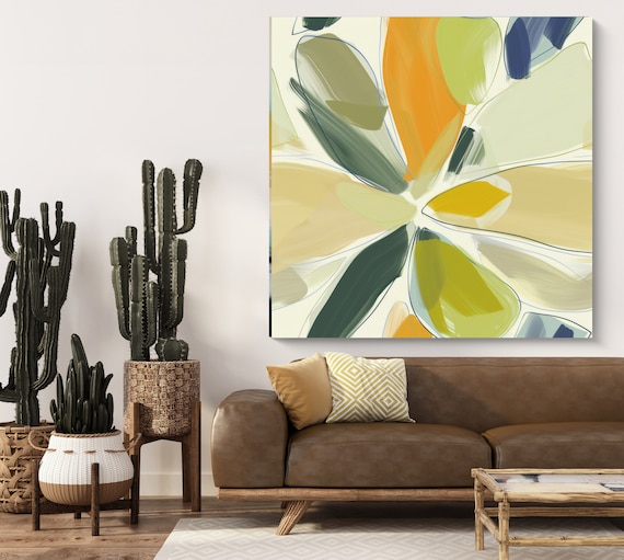 Petals in Motion-6 Canvas Print | Abstract Botanical Canvas | Muted  Wall Decor | Contemporary Artwork |Botanical Canvas Print