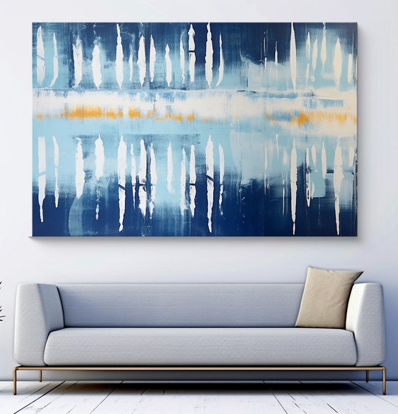 Beachside Kaleidoscope-3 / Abstract Coastal Canvas Print, Large Wall Art, Textured Beach Canvas Print,Custom Blue Wall Art Living Room Decor