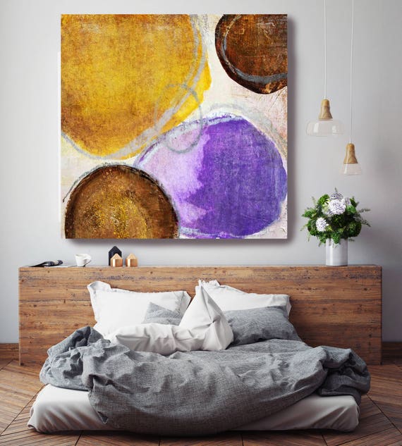 ORL-2880-4 Setting Sun I. Brown Purple Yellow Extra Large Abstract Colorful Contemporary Canvas Art Print up to 48" by Irena Orlov
