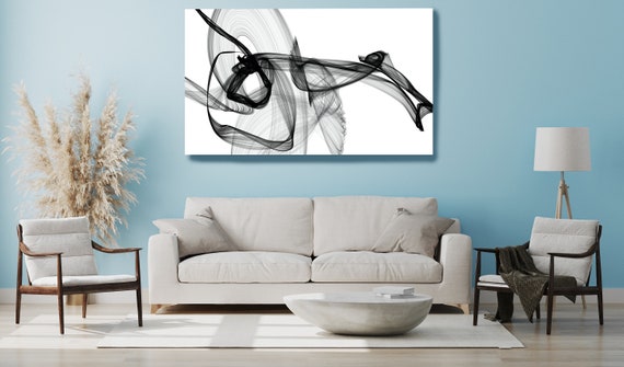 Black and White Wall Art, Through Time, Home Decor Wall Art Black and White Abstract Canvas Print, Large Wall Art, Office Decor, Minimalist