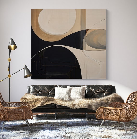 Midcentury Mod Abstractions-40, Contemporary Midcentury Art, Midcentury Modern Art, Living Room Art, Brown Midcentury Canvas Print