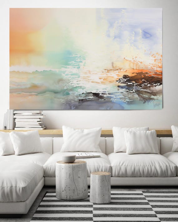 Serenade of the Surf-1 – Coastal Abstract Canvas Print, Ocean-Inspired Wall Art, Modern Beach House Decor