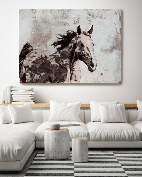 Brown Paint Horse. Horse Painting Horse Home Decor Horse Canvas Horse Canvas Art Horse Print Horse Horse Wall Decor