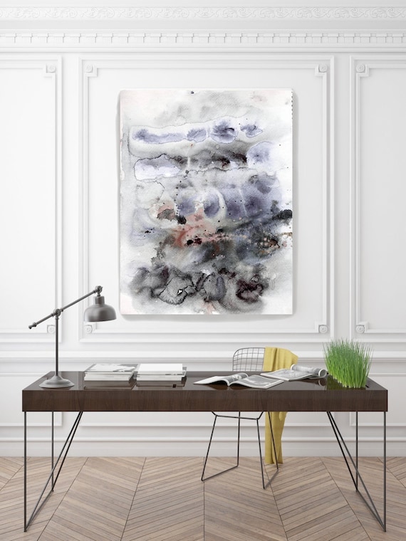 ORL-7943-2 Unique Feelings. Watercolor Abstract, Modern Wall Decor, Extra Large Abstract Colorful Canvas Art Print up to 72" by Irena Orlov