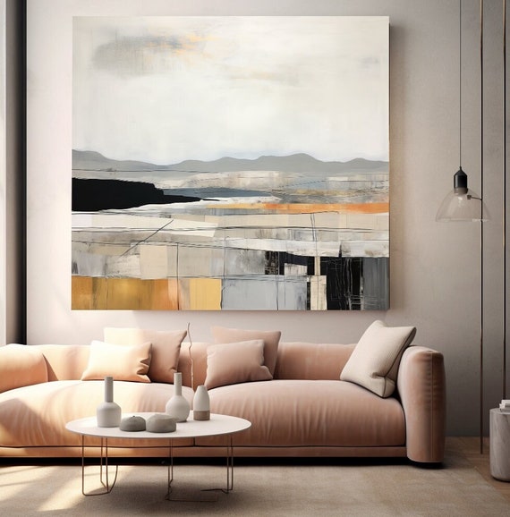 Early sunlight 1,  landscape Painting, Contemporary Landscape, Modern Minimalist, Conceptual Landscape Canvas Print, Neutral Landscape Art