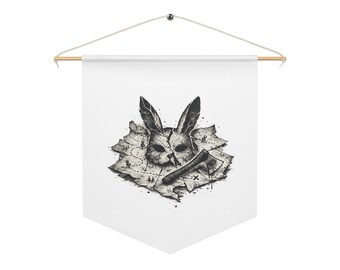 The Long Way to Bunny Man Bridge Pennant Banner, Virginia Folklore Wall Hanging, Urban Legend Decor