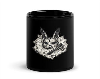 The Long Way to Bunny Man Bridge Black Mug, Virginia Folklore Coffee Cup, Urban Legend Mug