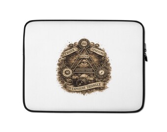Funda triangular para portátil con diseño de exposición fotográfica, regalo para fotógrafos, accesorio para estudiantes de fotografía.
