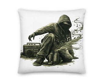 Dance Hip Survival Throw Pillow, Urban Culture Room Decor, Movement Art Gift