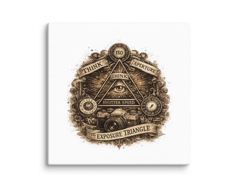Photography Exposure Triangle Canvas Wall Art, Photographer Gift, Photo Studio Decor