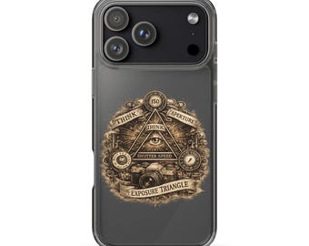 Funda transparente con triángulo de exposición fotográfica para iPhone, regalo para fotógrafos.