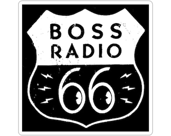 Boss Radio 66 Sticker | Vintage Route 66 Highway Logo Decal