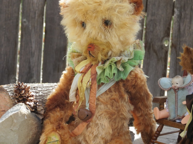 autumn splendor carnival clown teddy bear prairie primitive mohair romantic Fiz Fizzy... HUGE