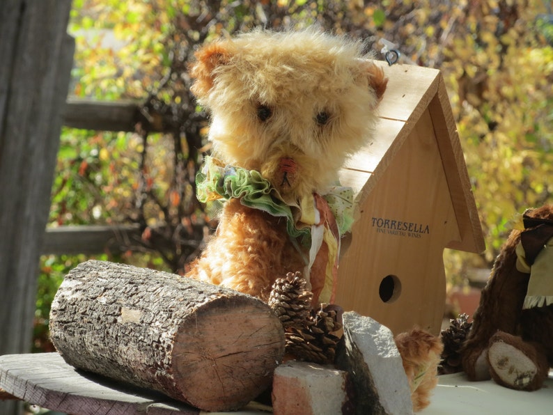 autumn splendor carnival clown teddy bear prairie primitive mohair romantic Fiz Fizzy... HUGE