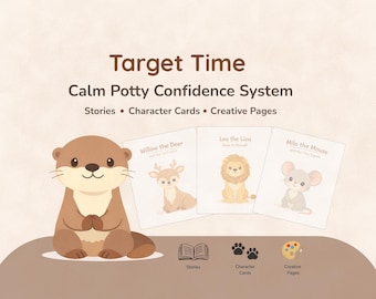 Livre de confiance dans la salle de bain pour tout-petits Target Time PDF | Histoires d'apprentissage de la propreté Cartes d'activités imprimables en téléchargement numérique