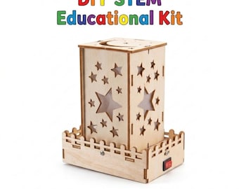 STEM DIY Wooden Star Light Toy Science Experiment Educational Kit for Kids Children Birthday Party Gift Bag Age 6 7 8 9 10 11 12 13 14