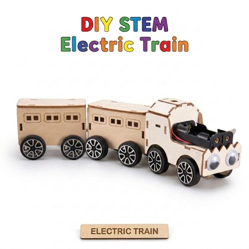 Pick & Mix DIY Build Wooden Montessori Toy Science Experiment Educational STEM Kit for kids Birthday Gift Set Age 6 7 8 9 10 11 12 13 14 Electric Train