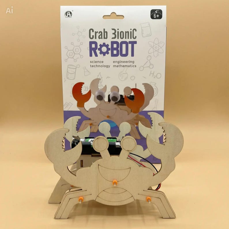 TIGE DIY En Bois Crabe Robot Jouet Expérience Scientifique Kit Éducatif pour Enfants Enfants Fête D'anniversaire Cadeau Sac Âge 6 7 8 9 10 11 12 13 14 image 10