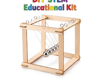 STEM DIY Wooden Newton's Pendulum Science Experiment Educational Kit for Kids Children Birthday Party Gift Bag Age 6 7 8 9 10 11 12 13 14