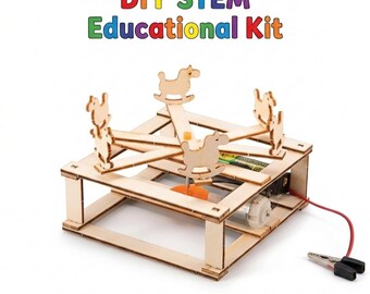 STEM DIY Wooden Electric Tank with Tracks Toy Science Experiment Educational Kit for Kids Children Birthday Party Gift Age 7 8 9 10 11 12 13