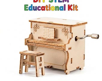 STEM DIY Wooden Music Box Toy Science Experiment Educational Kit for Kids Children Birthday Party Gift Bag Age 6 7 8 9 10 11 12 13 14