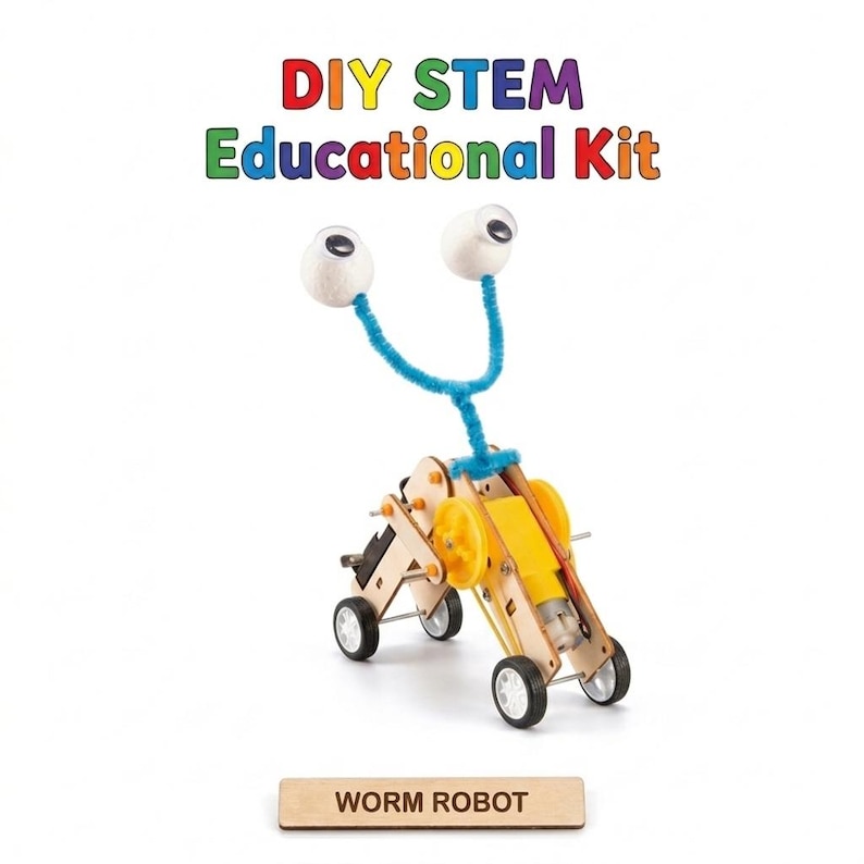Pick & Mix DIY Build Wooden Montessori Toy Science Experiment Educational STEM Kit for kids Birthday Gift Set Age 6 7 8 9 10 11 12 13 14 Worm Robot