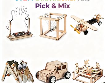 Pick & Mix DIY Build Wooden Montessori Toy Science Experiment Educational STEM Kit for kids Birthday Gift Set Age 6 7 8 9 10 11 12 13 14
