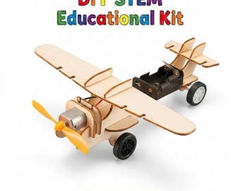 STEM DIY Wooden Aircraft Toy Science Experiment Educational Kit for Kids Children Birthday Party Gift Bag Age 6 7 8 9 10 11 12 13 14