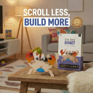 TIGE DIY En Bois Crabe Robot Jouet Expérience Scientifique Kit Éducatif pour Enfants Enfants Fête D'anniversaire Cadeau Sac Âge 6 7 8 9 10 11 12 13 14 image 4