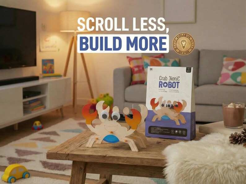 TIGE DIY En Bois Crabe Robot Jouet Expérience Scientifique Kit Éducatif pour Enfants Enfants Fête D'anniversaire Cadeau Sac Âge 6 7 8 9 10 11 12 13 14 image 4