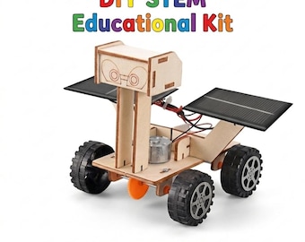 STEM DIY Wooden Solar Rover Toy Science Experiment Educational Kit for Kids Children Birthday Party Gift Bag Age 6 7 8 9 10 11 12 13 14