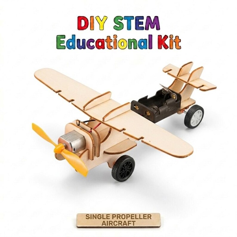 Pick & Mix DIY Build Wooden Montessori Toy Science Experiment Educational STEM Kit for kids Birthday Gift Set Age 6 7 8 9 10 11 12 13 14 Aircraft