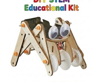 STEM DIY Wooden Reptile Robot Science Experiment Educational Kit for Kids Children Birthday Party Gift Bag Age 6 7 8 9 10 11 12 13 14