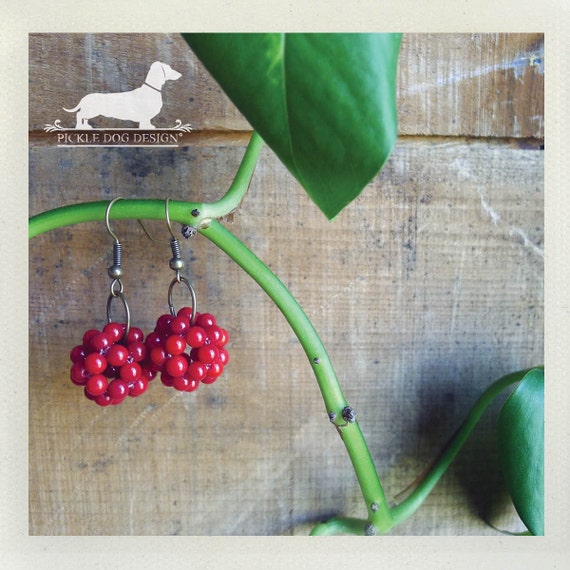 DOLLAR DEAL! Berry Cluster. Dangle Earrings