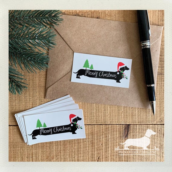 Merry Christmas Doxie. Labels (Qty 10)