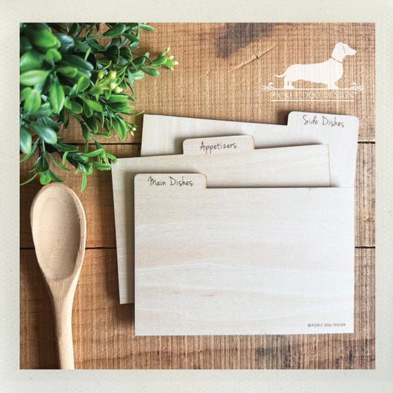 DISCOUNT DEAL! Wood 4x6 Recipe Divider Cards (No. 4)