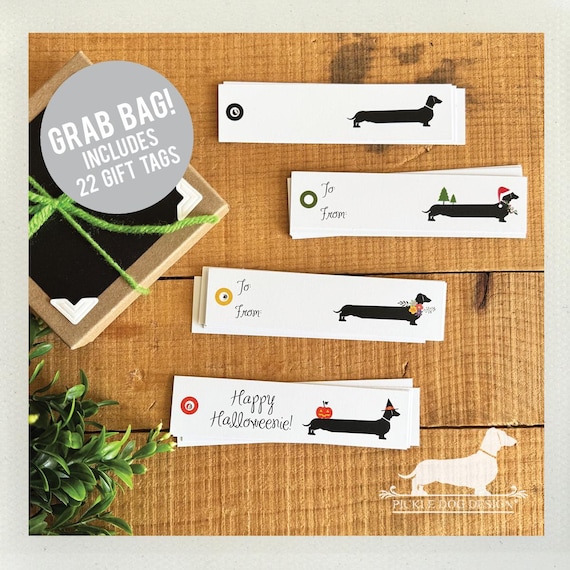 Grab Bag. Dachshund Gift Tags (Qty 22)