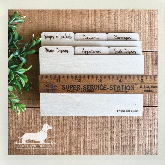 DISCOUNT DEAL! Wood 4x6 Recipe Divider Cards (No. 8)