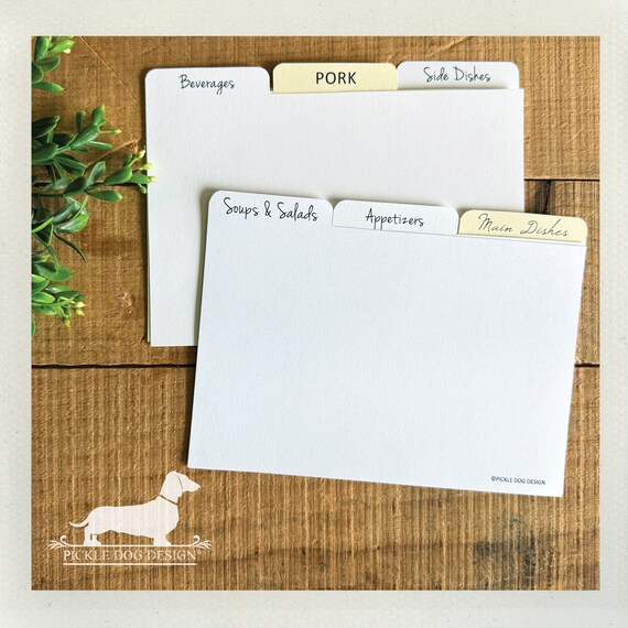 DISCOUNT DEAL! 4x6 Recipe Divider Cards (No. 37)