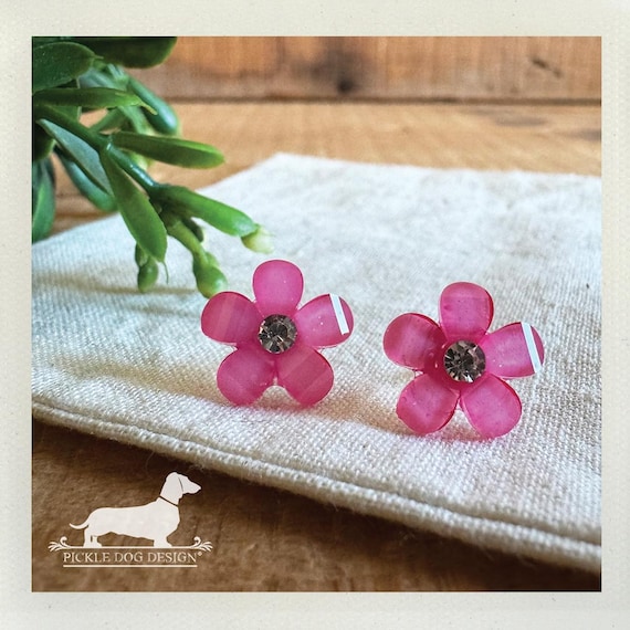 Cherry Blossom Flower. Post Earrings