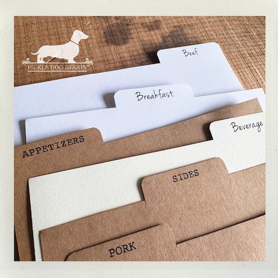 DISCOUNT DEAL! 4x6 Recipe Divider Cards (No. 73)