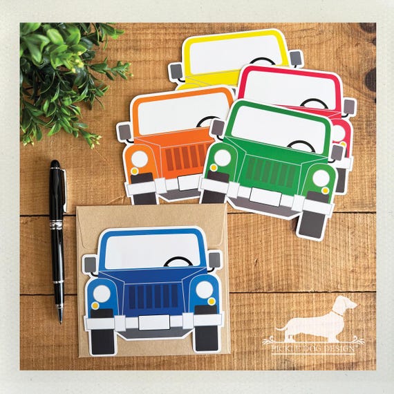 DISCOUNTED! Jeep Car. Flat Cards (Set of 5)