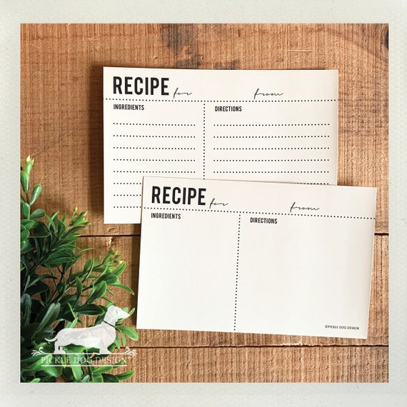 Classic Kraft. A Baker's Dozen (Qty 13) Set of Recipe Cards