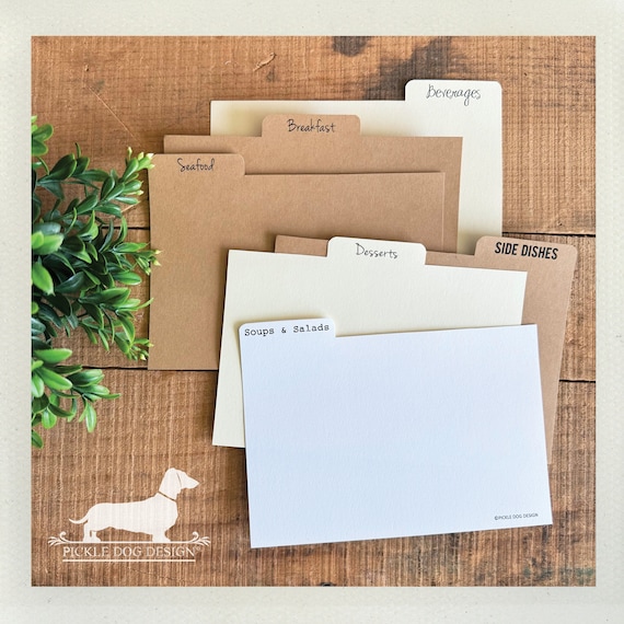 DISCOUNT DEAL! 4x6 Recipe Divider Cards (No. 1)